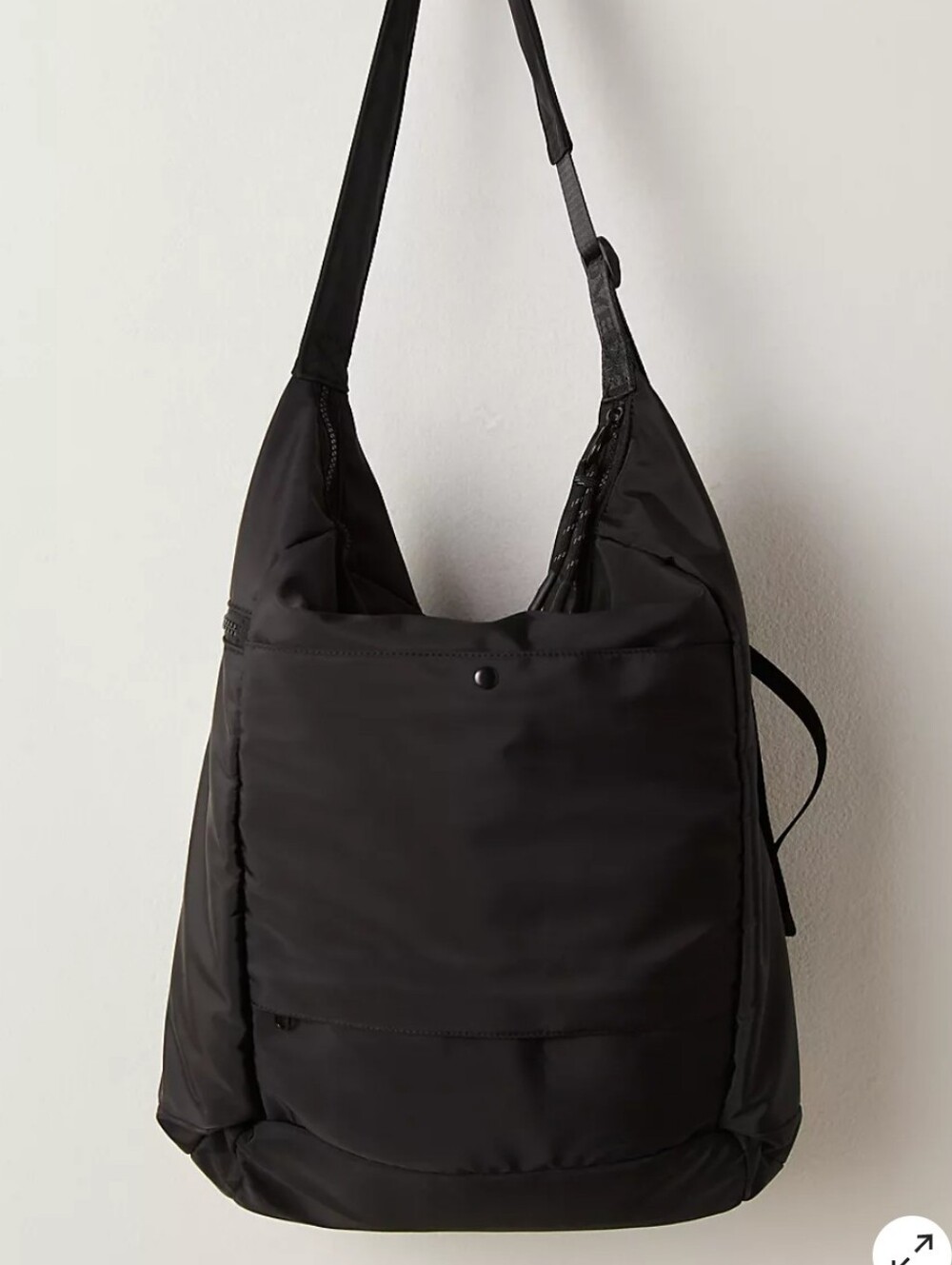 Free People FP Movement No Time Zones Carryall Tote Bag 🤍 Black | NWT